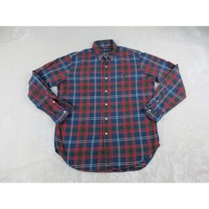 Ralph Lauren Shirt Mens Large Blue Red Plaid Button Up Classic Fit‎ Pony Casual